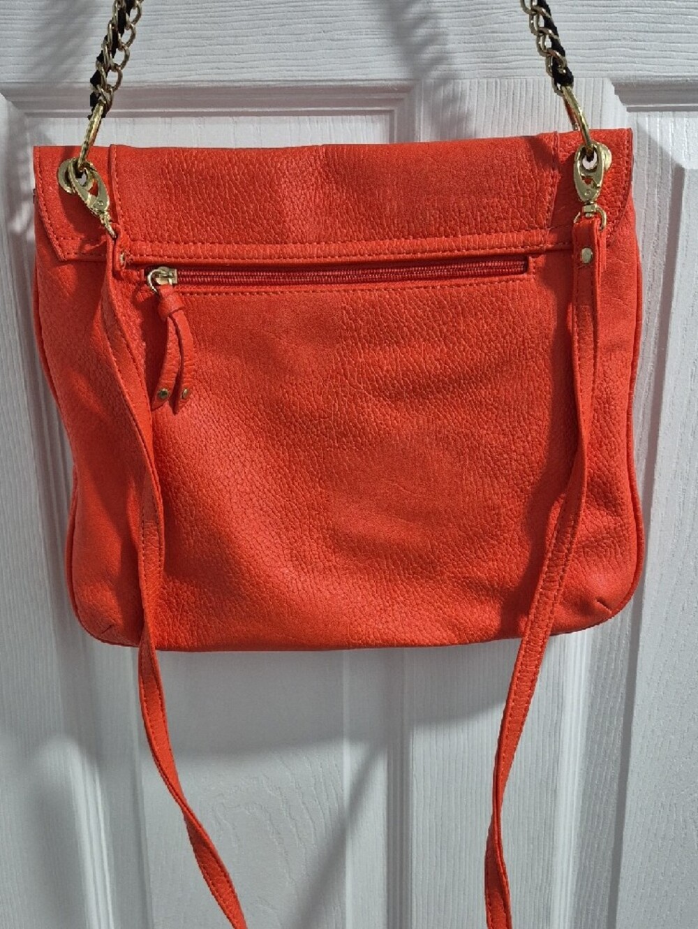 Olivia + Joy Bright Orange Chain-Handle Shoulder Bag - Picture 2 of 7